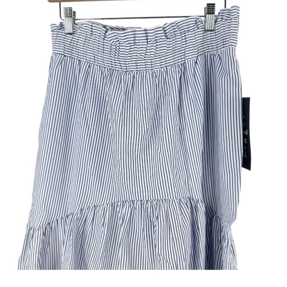 Tuckernuck Cinzia Blue Stripe Eyelet Midi Skirt Medium NWT - Picture 5 of 11